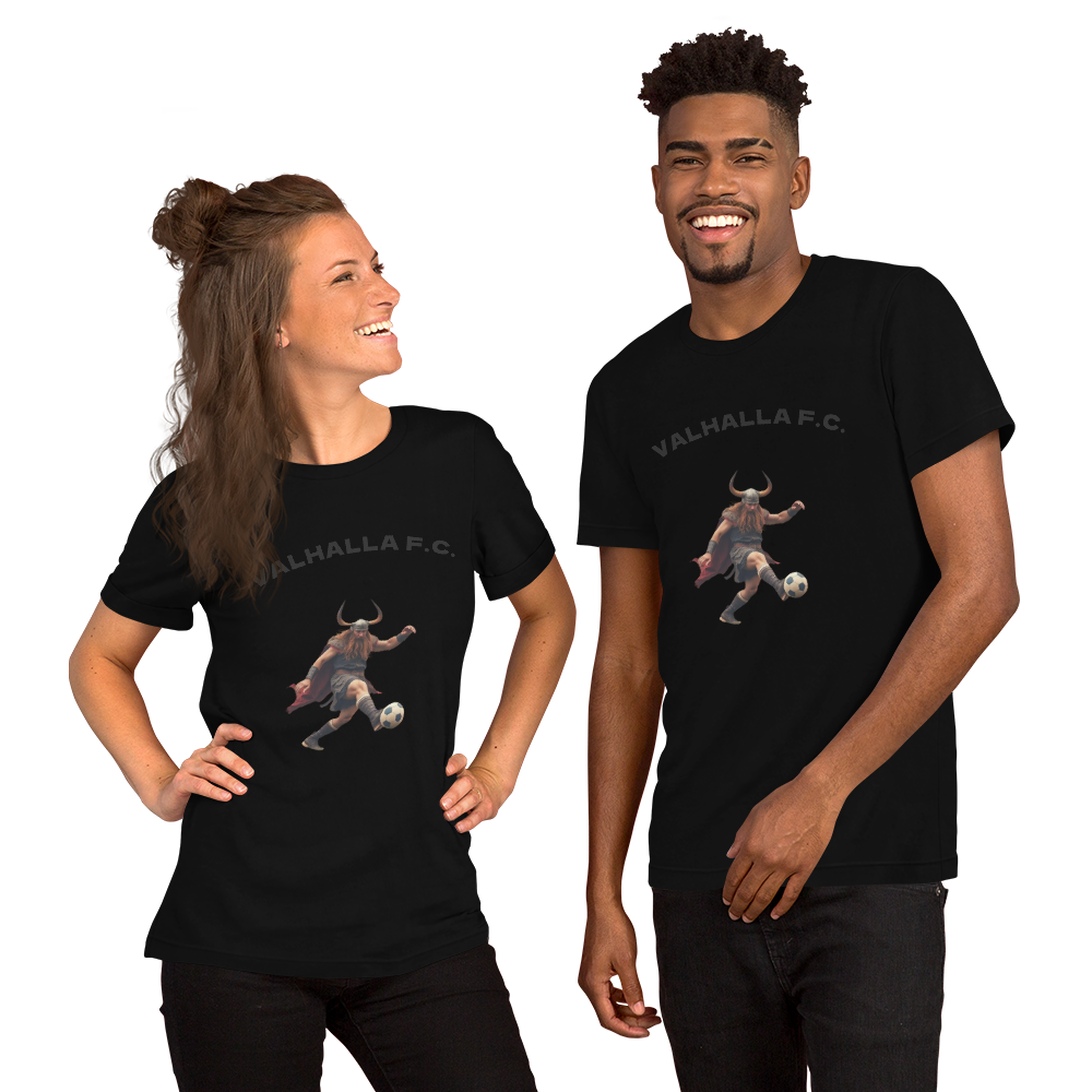 Viking football graphic t-shirt - Norse warrior design, unisex streetwear